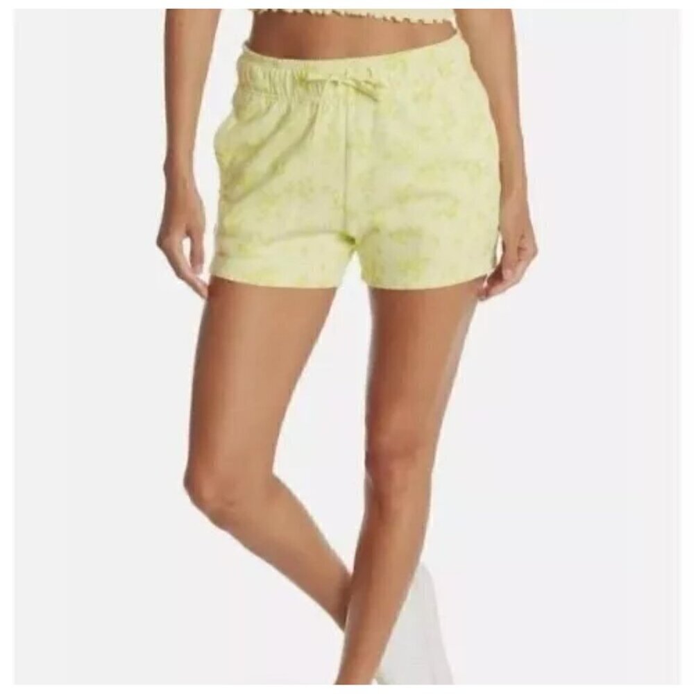 NWT Abound Organic Cotton Green Yellow Moxie Floral Pull On Shorts - 3X